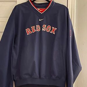 Red Sox men's or women’s Nike  nylon pull over. Zippers on the sides, pockets